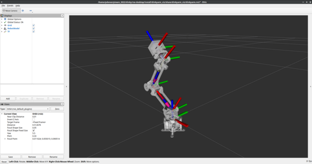 Arm design in RViz2